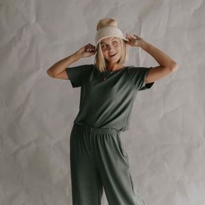 Henly Dylan Pant Set in Spruce Green